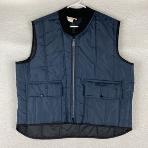 Vintage Dacron Hollofil 808 Vest Mens Size L Blue Zip‎ Quilted Pockets 70s 80s